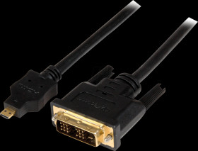 HDDDVIMM1M Cable, Micro HDMI Male to DVI-D Male, 1 m