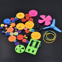 55 pcs Plastic Elements and Gears - for DIY Robots and Vehicles
