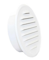 Kratka wentylacyjna okrągła metalowa z kołnierzem fi 100 biała /02-737