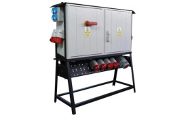 Rozdzielnica budowlana na stojaku IP44 ERB250A1L 17106 8xGS 250V 2xCEE 16A 5P 6xCEE 32A 5P 1xCEE 63A 5P RBK 00 LICZNIK