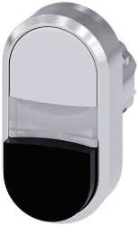 Siemens 3SU10503BB610AA0 3SU1050-3BB61-0AA0 Przycisk podwójny pierścień przedni metalowy, błyszczący przycisk srebrny, b