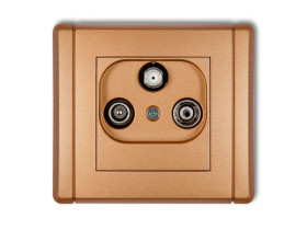 FLEXI Gniazdo antenowe RTV-SAT końcowe multimedialne (Internet) złoty metalik 8FGM KARLIK