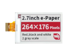 Waveshare 2.7inch E-Paper (B) E-Ink Raw Display, 264×176, Red / Black / White, SPI, without PCB