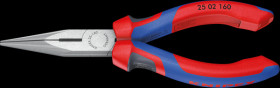 25 02 160 Snipe nose pliers with cutter 160 mm, straight