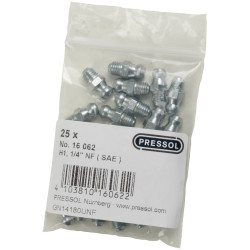 Pressol 16 062 Tapered Lubricating Nipple H1-Straight 1/4&quot;-UNF 25 pcs