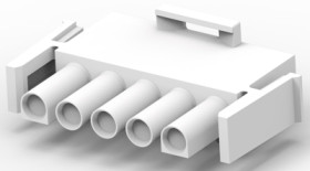 Plug housing, 5 pole, pitch 6.35 mm, straight, natural, 350809-3