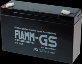 FG11201 Rechargeable lead fleece battery, 6 V, 12 Ah, VdS