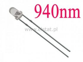 5mm nadajnik podczerwieni biały 940nm, L53F3C