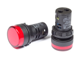 Kontrolka LED 28mm 12V czerwona
