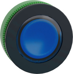 Signal light, for universal LED, illuminable, waistband round, blue, front ring dark gray, mounting Ø 30.5 mm, ZB5FV063
