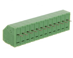 Złączka sprężynowa do płytek drukowanych 0,5-1,5mm2 1pin/biegun zielona PTSA 1,5/12-3,5-F 1985069 /80szt./