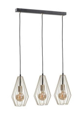 Lampa wisząca loftowa 3xE27 GEO GOLD
