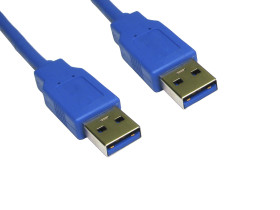 Kabel USB Złącze A USB A Złącze B USB A dł. 2m Przewód USB USB 3.0 kolor: Niebieski