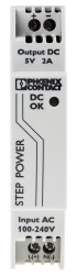 Zasilacz szyny DIN U wy 5V dc I wy 3.7A U we 85 → 264 V ac / 95 → 250V dc Phoenix Contact 12.7W impulsowy