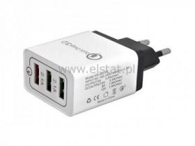 Ładowarka sieciowa 3x USB ( 3.0 ) 2A biała