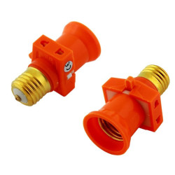 Adapter elektryczny E27 pomar. gwint E27/2x gniazdo sieciowe