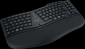 K75491DE Wireless keyboard, Bluetooth/wireless, ergonomic, black