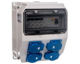 Rozdzielnica stacjonarna LUBLIN 9modułów z zabezpieczeniami 4xGS 16A 250V FI40 IP44 9018012