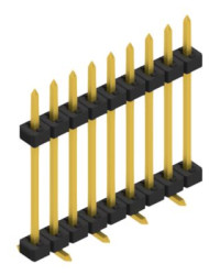Pin header, 9 pole, pitch 2 mm, angled, black, SLY11SMD1339G