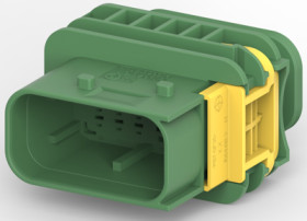 Plug, 10 pole, straight, 2 rows, green, 3-1564516-1