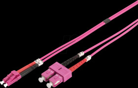 DK-2532-03-4 FO patch cable, OM4, LC / SC, duplex, violet, 3m