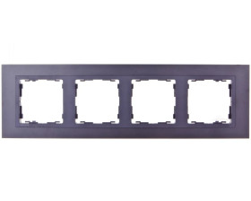 Simon 82 Ramka poczwórna pozioma kamień stal grafitowa/ ramka pośrednia grafit 82847-38