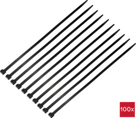 TRU COMPONENTS TC-12523704 Opaska kablowa 380 mm 7.6 mm czarny Odporność na zimno 100 szt.