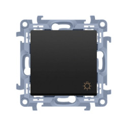 Simon 10 Przycisk światło (moduł) 10AX, 250V, zaciski śrubowe czarny mat CS1.01/49