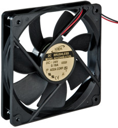 DC axial fan, 24 V, 120 x 120 x 25 mm, 149.4 m³/h, 39.1 dB, ball bearing, ADDA AD1224HB-A71GL