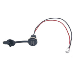 Gniazdo USB-C do zabudowy osłona okrągłe, 2 przewody, do obudowy