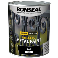Ronseal 39196 Direct to Metal Paint Black Satin 750ml