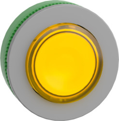Pushbutton, for universal LED, illuminable, waistband round, yellow, front ring light gray, mounting Ø 30.5 mm, ZB5FW183C0