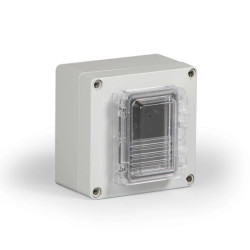 Obudowa modułowa Cubo R dla 4 modułów z oknem i zawiasami boki gładkie listwa DIN IP65 ABS RABP131308G/4M