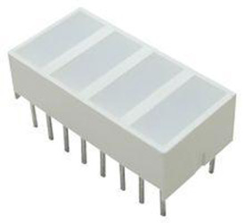 Wyświetlacz diodowy LED 4-segmentowy 47 mcd, Zielony Kingbright