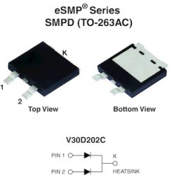 V30D202C Dual High-Voltage TMBS&#174; (Trench MOS Barrier Schottky) Rectifier