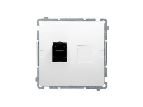 SIMON BASIC Gniazdo komputerowe RJ45 kat.6 pojedyncze ekranowane z przesłoną (moduł) białe BM61E01/11 KONTAKT SIMON