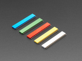 Adafruit 20-pin 0.1" Female Headers - Rainbow Color Mix - 5 pack