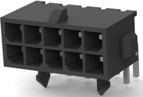 Pin header, 10 pole, pitch 3 mm, angled, black, 4-794618-0