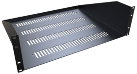 Shelf, steel, (W x H x D) 490 x 133 x 381 mm, 3 U, black, RASV190515BK1