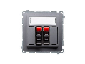 SIMON BASIC Gniazdo głośnikowe podwójne z polem opisowym (moduł) stal inox BMGL3.01/21 KONTAKT SIMON