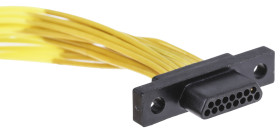 Złącze D-Sub 15-pinowe Męski Kątowe Montaż na kablu raster 1.27mm Złoto