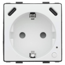 Gniazdko elektryczne z watomierzem - sterowanie WiFi + Bluetooth - Schuko - 2xUSB-C 20W - biały - Tawoia Glass