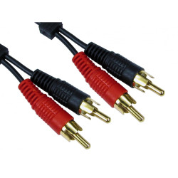 Kabel RCA złącze A: RCA x 2 złącze B: RCA x 2 długość 2.5m RS PRO Czarny rodzaj A Męskie rodzaj B Męskie