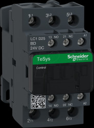 LC1D25BD Power contactor, TeSys D, 1NC, 3+1NO, 11kW, 25A