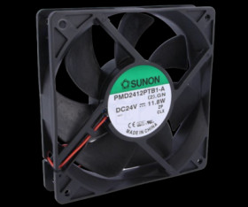 DC axial fan, 24 V, 120 x 120 x 25 mm, 254.85 m³/h, 54 dB, ball bearing, SUNON PMD2412PTB1-A(2).GN