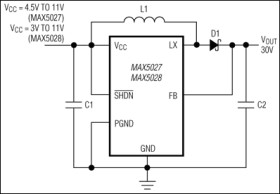 500kHz, 36V Output, SOT23, PWM Step-Up DC-DC Converters