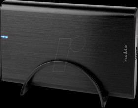 HDDE35410BK Hard drive enclosure, USB-A/USB-C, aluminium, 3.5"