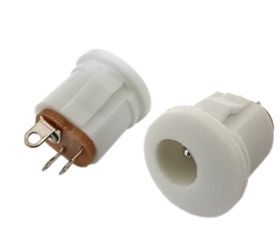Gniazdo DC do obudowy zatrzask 2,1/5,5 fi-12 mm białe (2szt)
