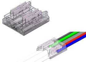 ZLACZKA LED RGB 4 PCB 10MM MAX 4A