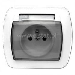 Gniazdo pojedyńcze podtyn.+ uziem.+ klapk. SIMON